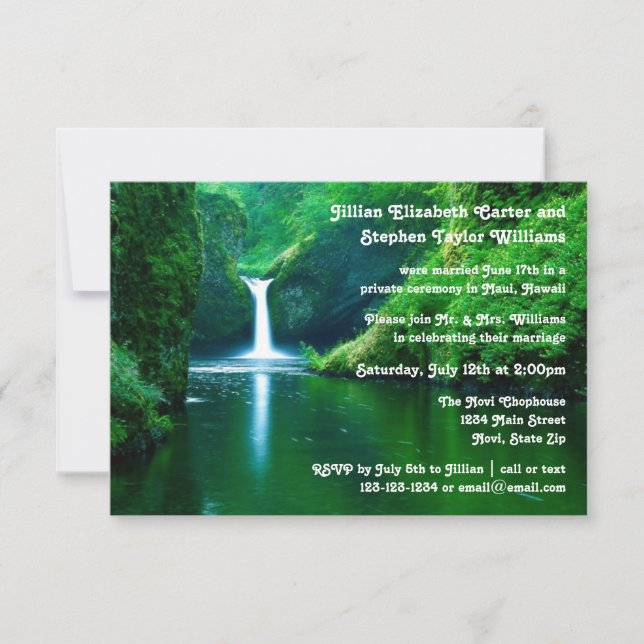 Waterfall Landscape Photo- 3x5Wedding Announcement (Front)