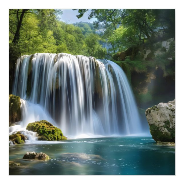 Waterfall Landscape Photo Print (Front)