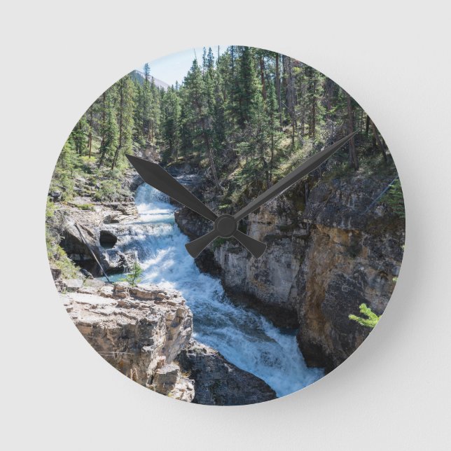 Waterfall Landscape, Stanley Falls Round Clock (Front)