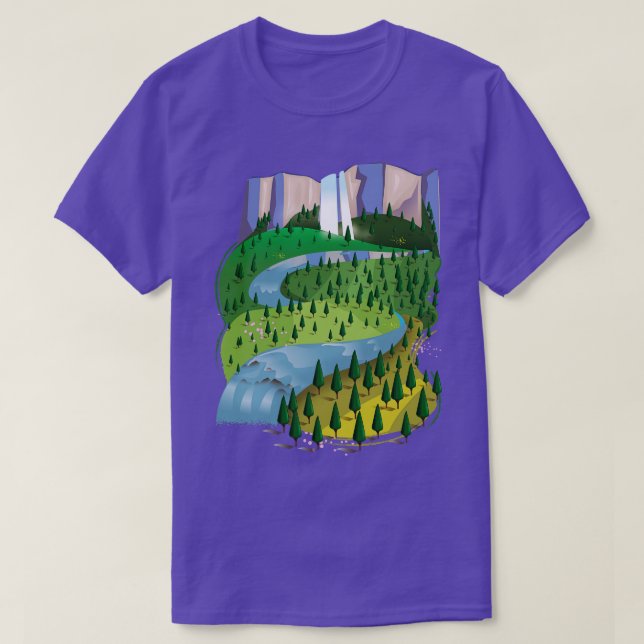 Waterfall Landscape T-Shirt (Design Front)
