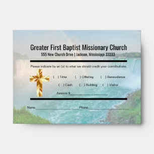 Waterfall Modern Church Tithe Envelope 