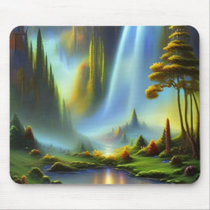 Waterfall Mountain Valley Mouse Mat