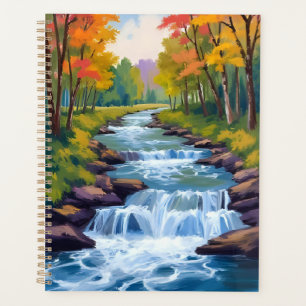Waterfall Nature Landscape Painting Planner