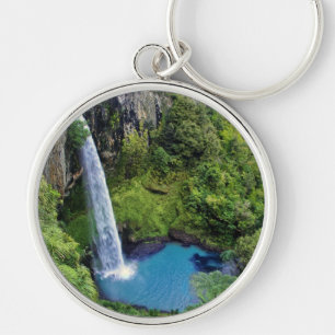 Waterfall Nature Park Blue Water Forest Destiny Key Ring