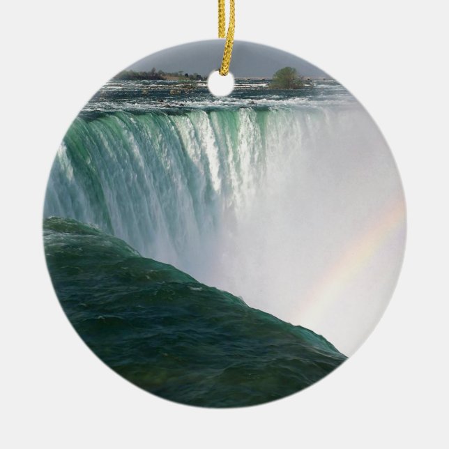 Waterfall Nature Spectrum Niagara Falls Ceramic Tree Decoration (Front)