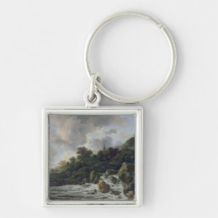 Waterfall Near a Village, c.1665-70 Key Ring