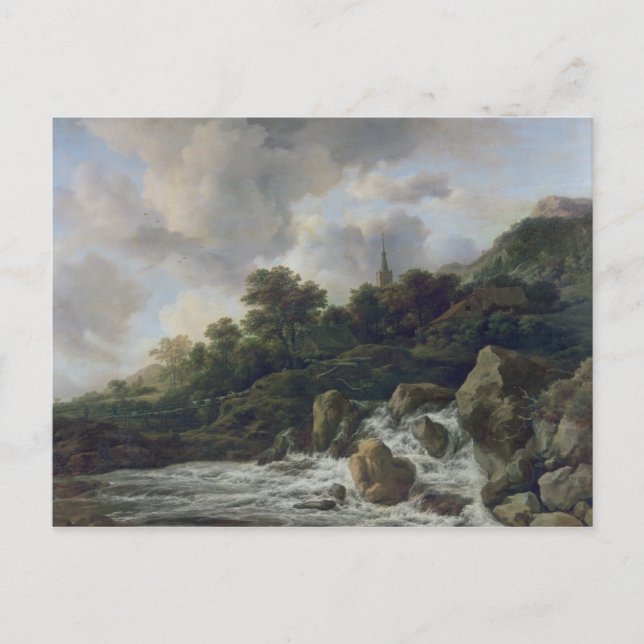 Waterfall Near a Village, c.1665-70 Postcard (Front)