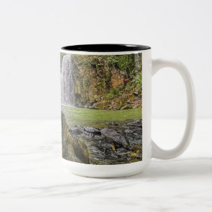 Waterfall Oasis Mug - Green Forest and Rocky Strea