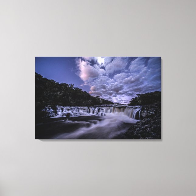 Waterfall Of Venâncios Canvas Print (Front)