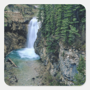 Waterfall on Falls Creek in Lewis and Clark Square Sticker