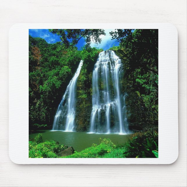 Waterfall Opaekaa Kauai Hawaii Mouse Mat (Front)