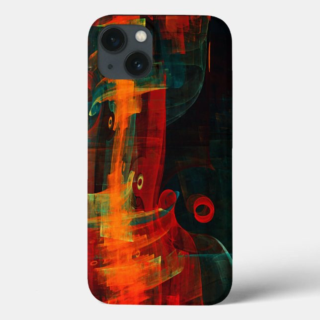 Waterfall Orange Red Blue Abstract Art Case-Mate iPhone Case (Back)