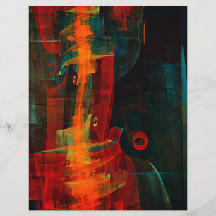 Waterfall Orange Red Blue Abstract Art Flyer