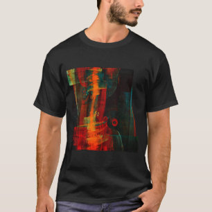 Waterfall Orange Red Blue Abstract Art T-Shirt