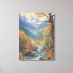 waterfall painting canvas print