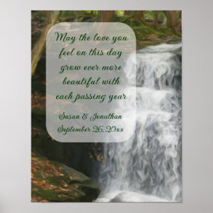 Waterfall Painting Personalised Wedding Poster