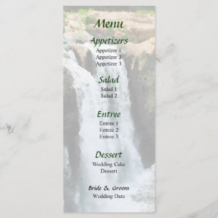 Waterfall Paterson NJ Wedding Menu