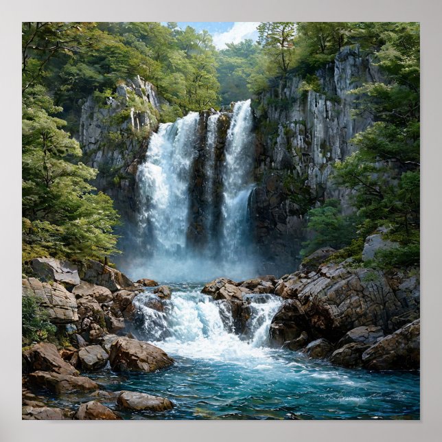 Waterfall photo art poster (Front)