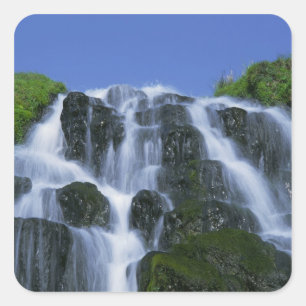 Waterfall, Portree, Isle of Skye, Highlands, Square Sticker