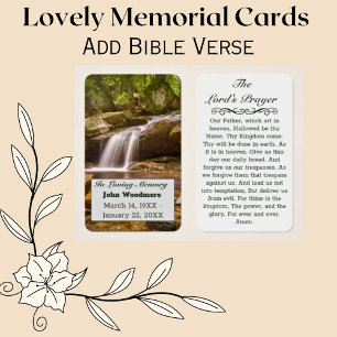 Waterfall Prayer Memorial Funeral Card