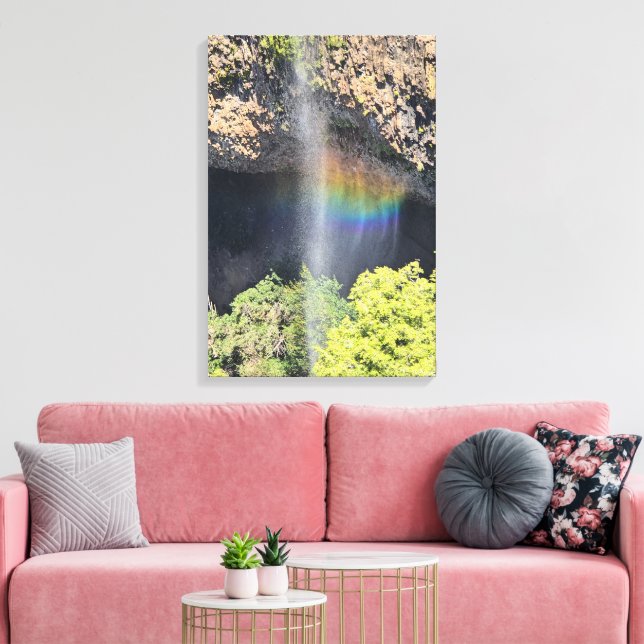 Waterfall Rainbow Canvas Print (Insitu(LivingRoom))