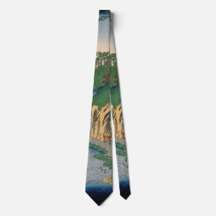 Waterfall River Vintage Ukiyo-e Japanese Art Tie