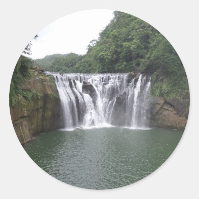Waterfall  Round Sticker (Front)