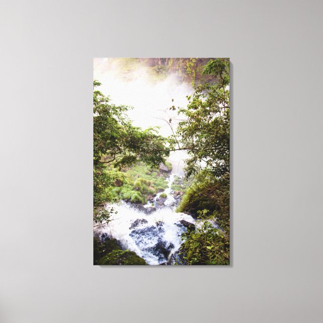 Waterfall Seeing From Above Canvas Print (Front)