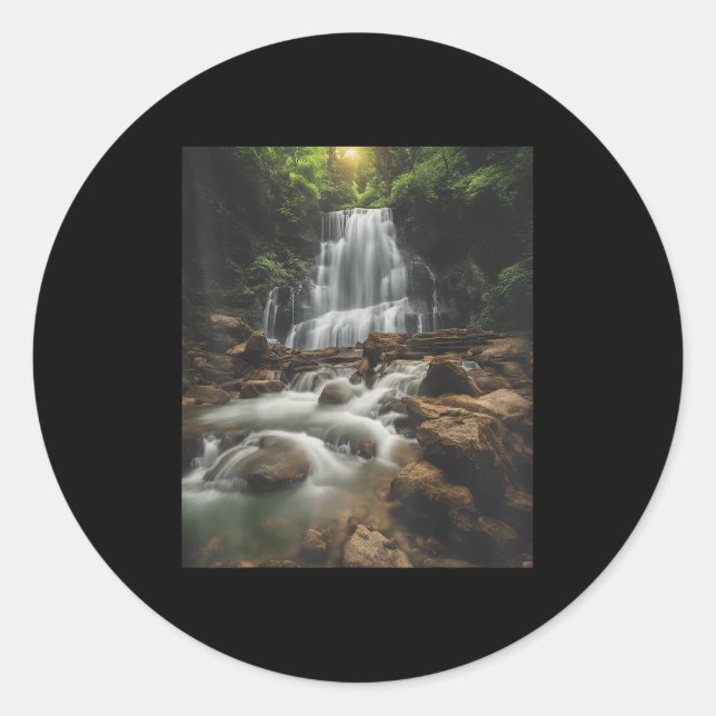 Waterfall Style Life_ Pastel Falls And Nature Call Classic Round Sticker (Front)