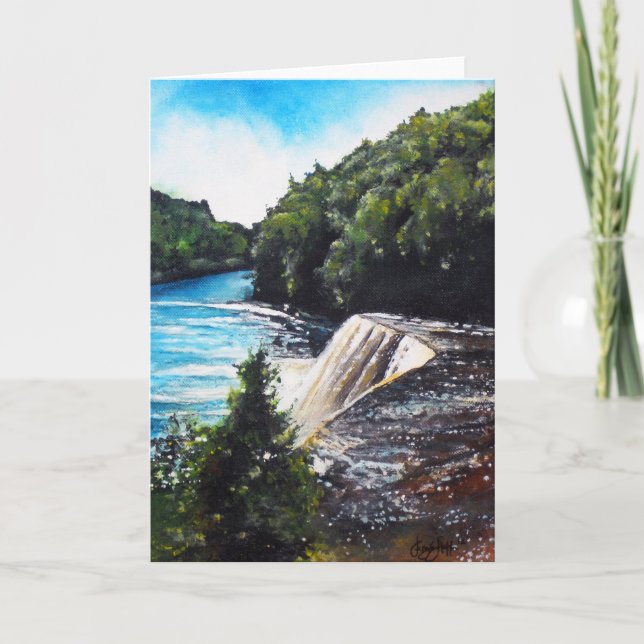 Waterfall - Tahquamenon Falls, MI Greeting Card (Front)
