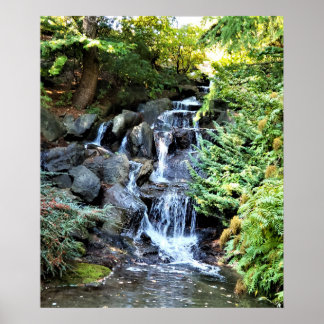 Waterfall Van Dusen Botanical Garden Vancouver Poster