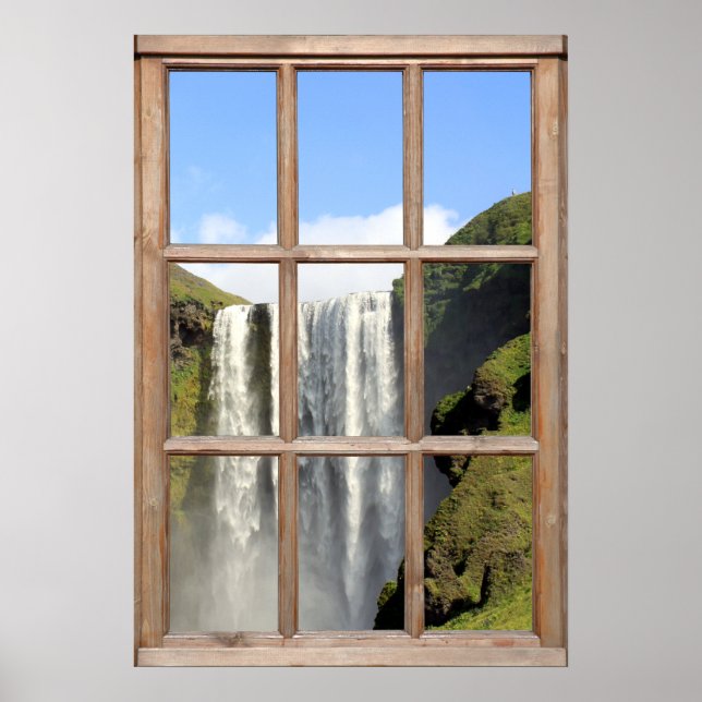 Waterfall View from a Window Poster (Front)