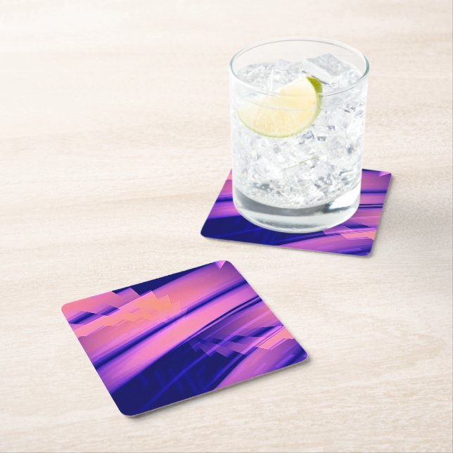 WATERFALL WATER ABSTRACT SQUARE PAPER COASTER (Insitu)