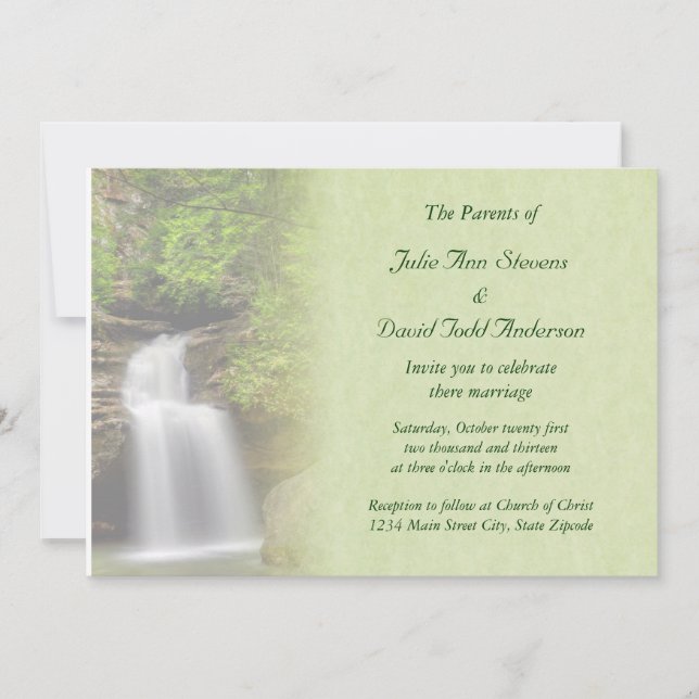 Waterfall Wedding Invitation (Front)