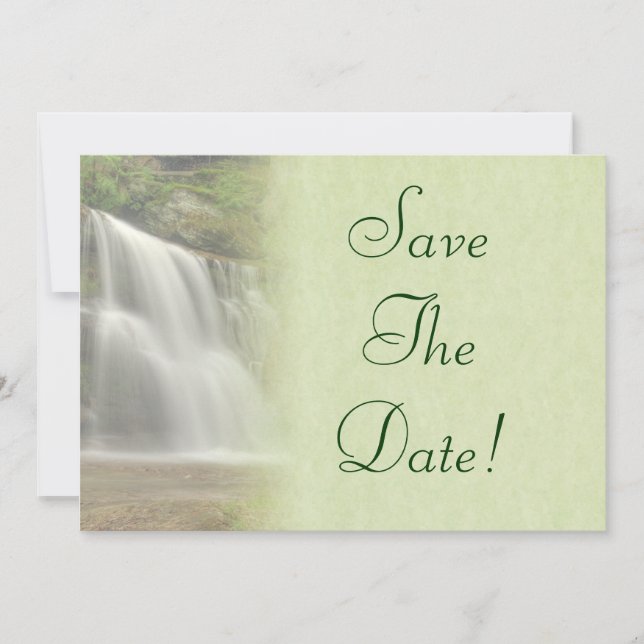 Waterfall Wedding Save The Date Invitation (Front)