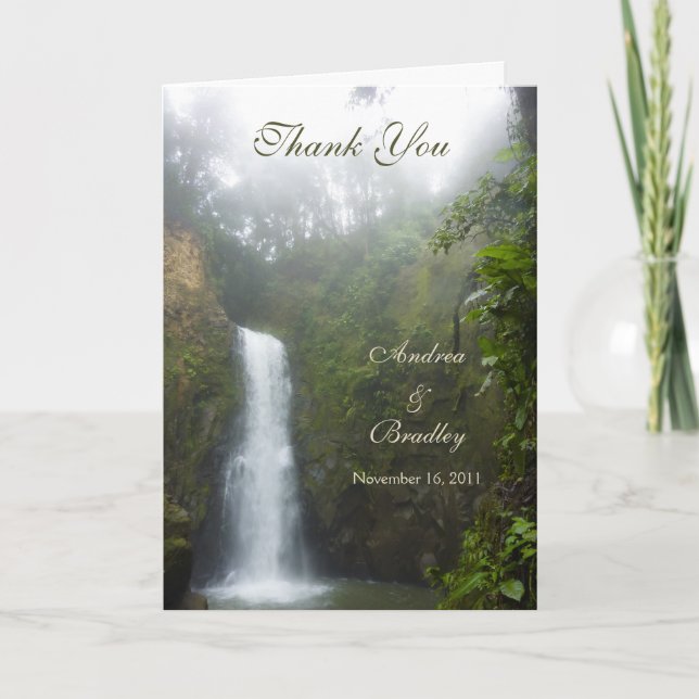 Waterfall Wedding Thank You Card (Front)