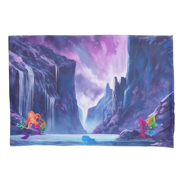 waterfall with mermaids pillowcase (Front)
