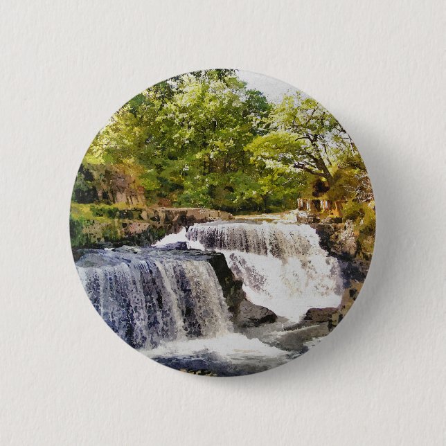 WATERFALLS 6 CM ROUND BADGE (Front)