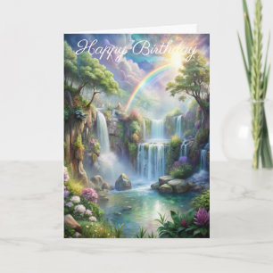 Waterfalls and Rainbow Card