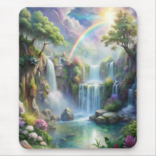 Waterfalls and Rainbow Mouse Mat