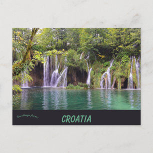 Waterfalls at Plitvice Lakes National Park Croatia Postcard