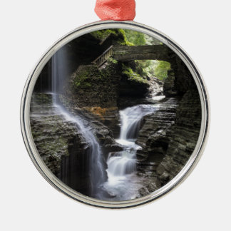 Waterfalls at Watkins Glen, NY Metal Tree Decoration