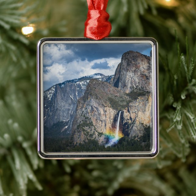 Waterfalls | Bridal Veil Falls Yosemite California Metal Tree Decoration (Tree)