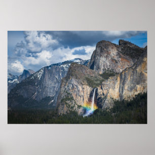 Waterfalls Bridal Veil Falls Yosemite California Poster