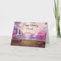 Waterfalls & Cherry Trees around a Lake Birthday