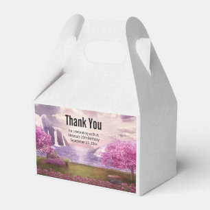 Waterfalls & Cherry Trees around a Lake Favour Box