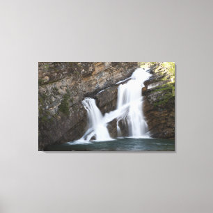 Waterfalls Coming Out Of A Rock Cliff Canvas Print