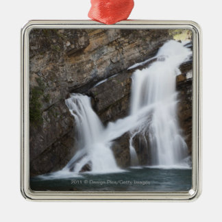 Waterfalls Coming Out Of A Rock Cliff Metal Tree Decoration