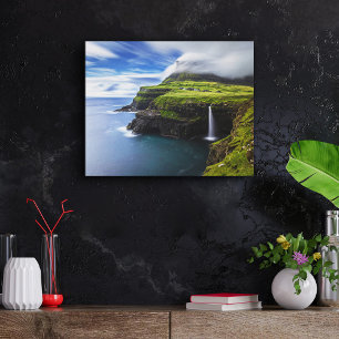 Waterfalls Faroe Islands, Denmark Canvas Print