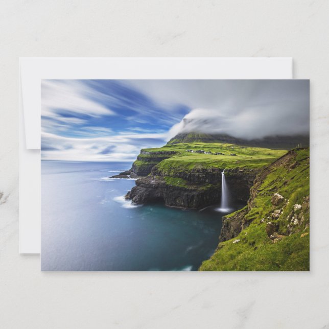 Waterfalls | Faroe Islands, Denmark Thank You Card (Front)